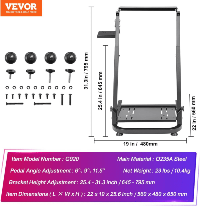 G920 Racing Steering Wheel Stand Shifter Mount Fit for Mainstream Brands Gaming Wheel Stand Wheel Pedals NOT Included Racing Wheel Stand - Image 7