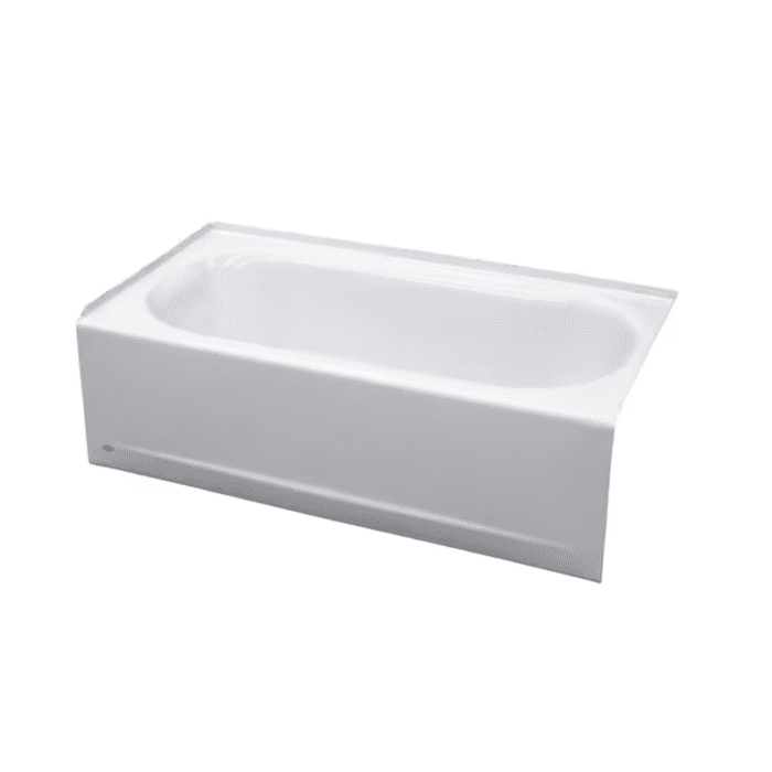 Princeton 30-In X 60-In White Porcelain Enameled Steel Alcove Soaking Bathtub (Left Drain) - Image 2