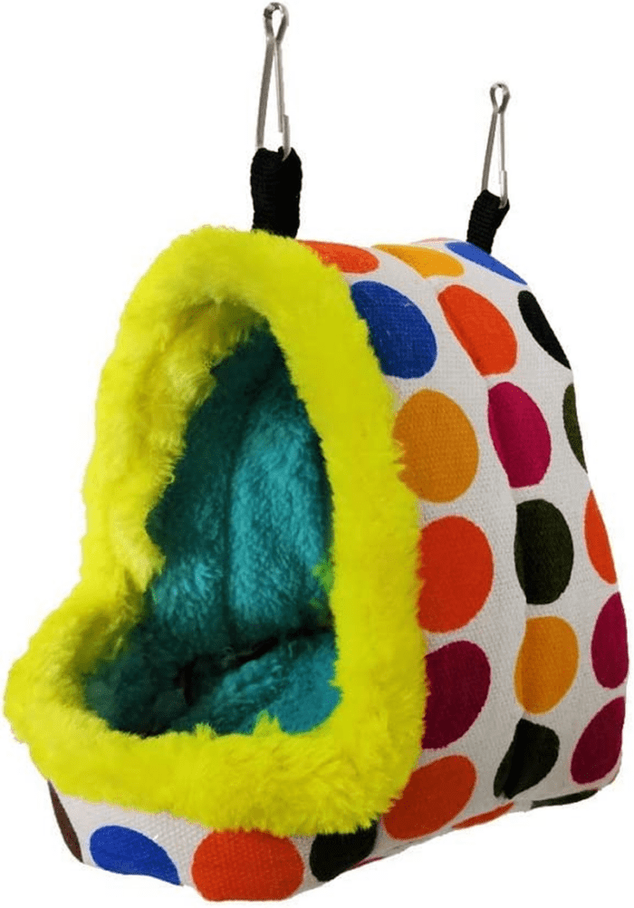 Bird Hanging Hammock Winter Warm Parrot Nest House Bed Plush Snuggle Pet Cave Hammock Toy for Conure Lovebird Budgie Parakeet Cockatiel Cage Accessory (Medium) - Image 6