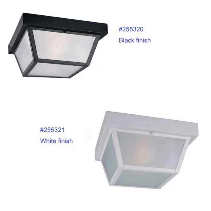 Wayman 2-Light 10.37-In Matte Black Indoor/Outdoor Flush Mount Light - Image 11