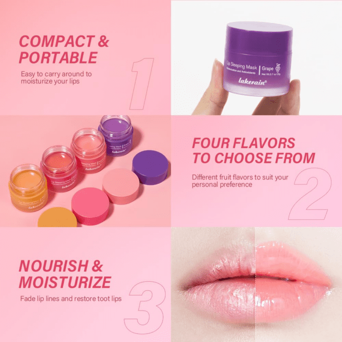 Sleeping Lip Mask, Nourish & Hydrate Lip Mask with Vitamin C, Antioxidants, Lip Balm, Lip Skin Care, Improve Lip Color, Reduce Lip Lines - Image 4