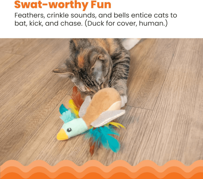 Flapperz Duck Plush Interactive Catnip Cat Toy - Image 3