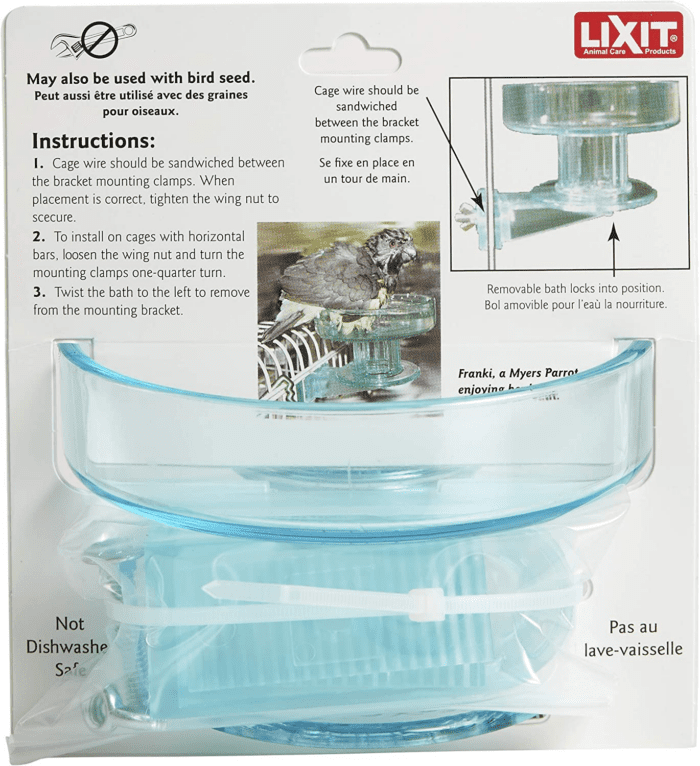 Quick Lock Bird Cage Bath for Lovebirds, Canaries, Finches, Parakeets, and Cockatiels and Other Small to Medium Feathered Friends (Pack of 1) - Image 8