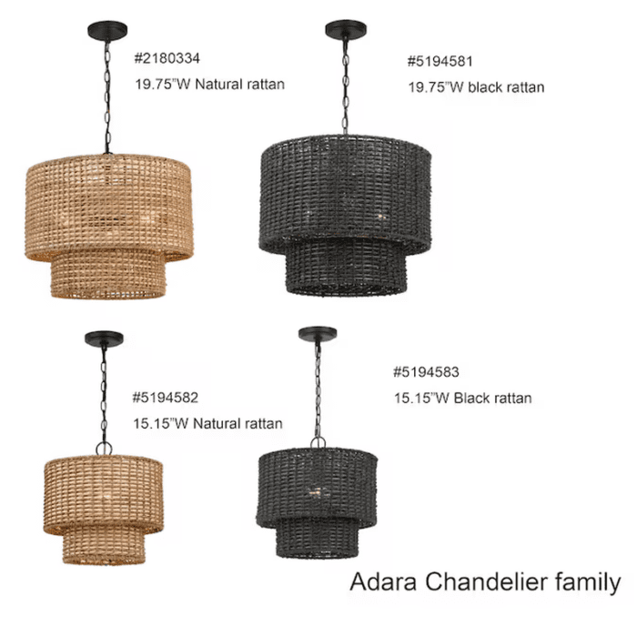 Adara 3-Light Natural Traditional Drum Medium Hanging Pendant Light - Image 12