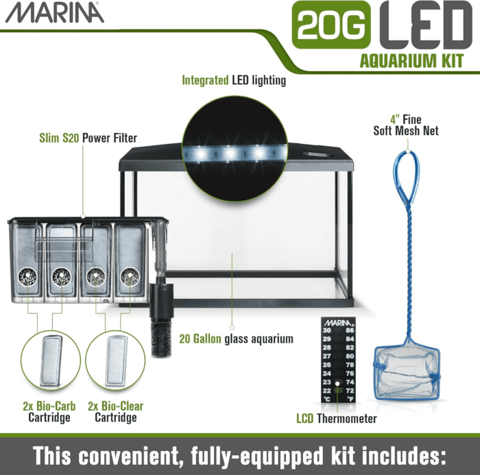 Aquarium Kit - 20 Gallon Fish Tank - LED - Image 2