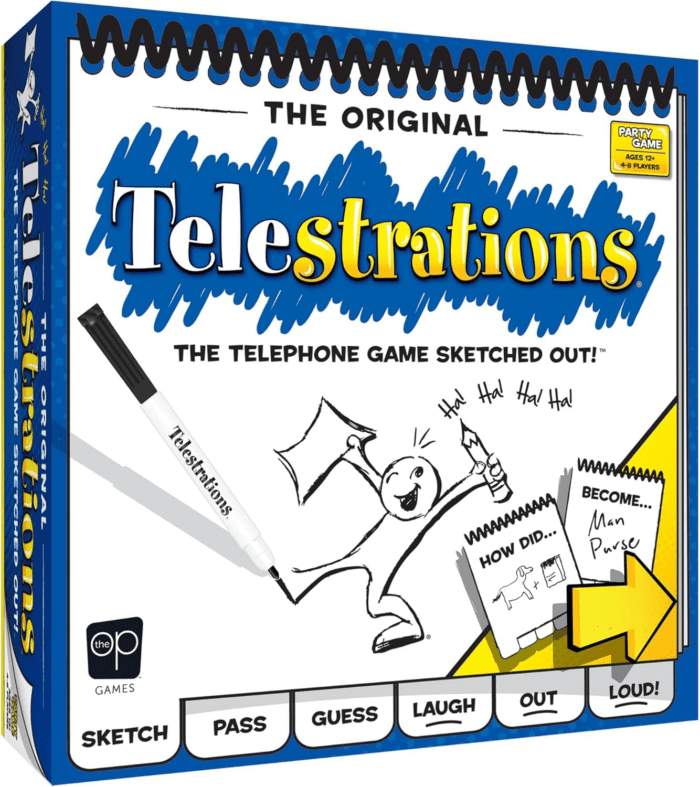 Telestrations Original 8-Player | Family Board Game | a Fun Game for Kids and Adults | Game Night Just Got Better | the Telephone Game Sketched Out | Ages 12+