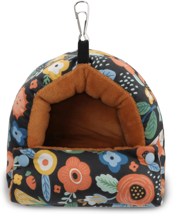 Bird Nest House Winter Warm Snuggle Hut Bird Bed Hanging Hammock for Parrots Budgies Parakeets Caique Senegal Cockatiels Conures (Small, Black) - Image 7