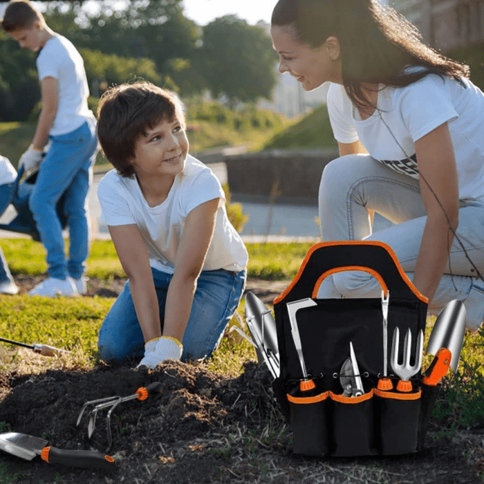 Garden Tool Set,10 PCS Stainless Steel Heavy Duty Gardening Tool Set with Soft Rubberized Non-Slip Ergonomic Handle Storage Tote Bag,Gardening Tool Set Gifts for Women and Men - Image 6