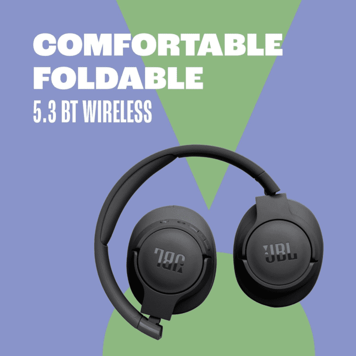 Tune 720BT - Wireless Over-Ear Headphones with  Pure Bass Sound, Bluetooth 5.3, up to 76H Battery Life and Speed Charge, Lightweight, Comfortable and Foldable Design (Black) - Image 4