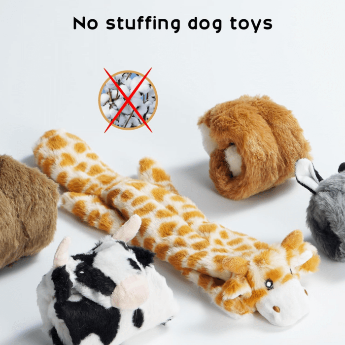 Dog Squeaky Toys, 5 PCS Crinkle Plush Dog Toys, No Stuffing Dog Toys for Small Medium Large Dogs, Stuffless Puppy Toys for Boredom - Image 2