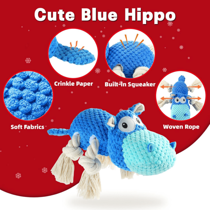 Dog Toys for Aggressive Chewers - Dog Toys to Keep Them Busy Squeaky Dog Toys for Large Dogs (Blue, Medium) - Image 2