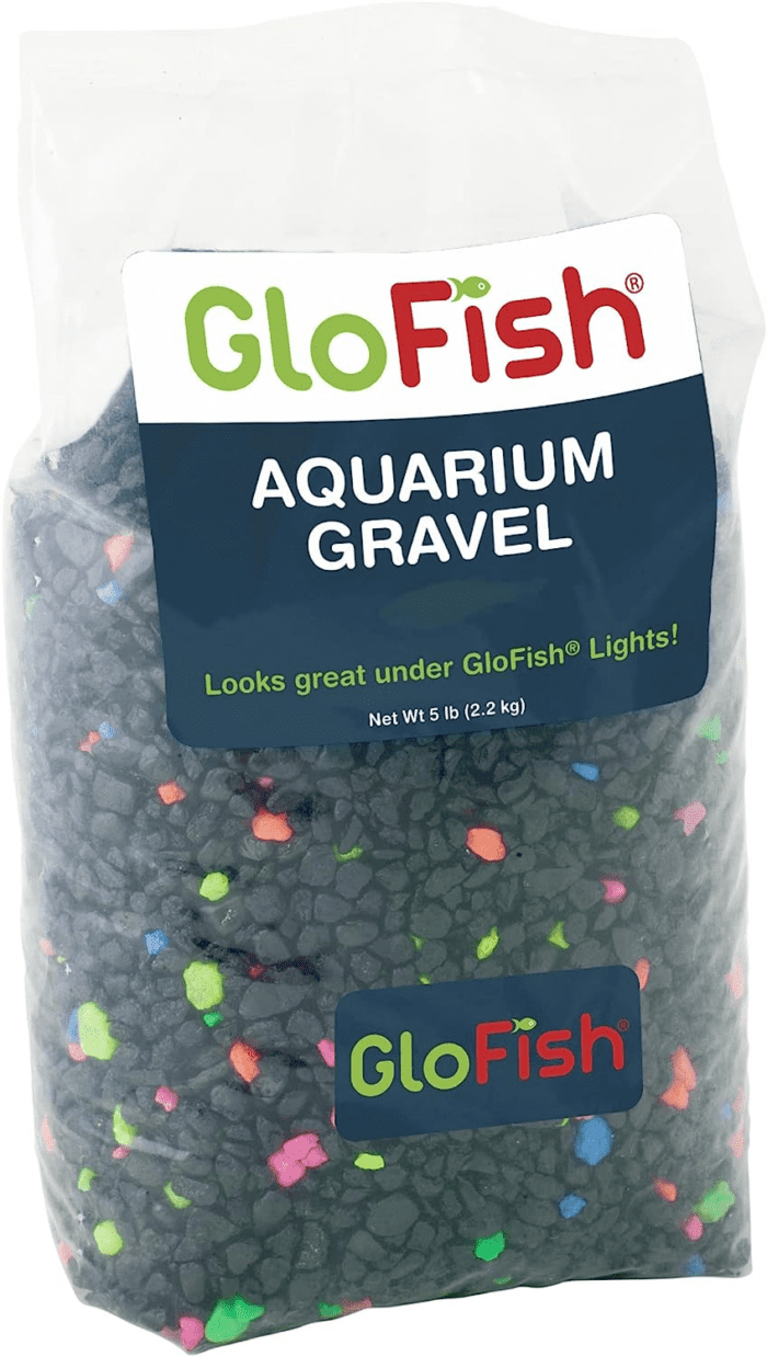 Aquarium Gravel, Fish Tank Gravel, Black with Fluorescent Accents, Compliments  Tanks, 5 Lb Bag