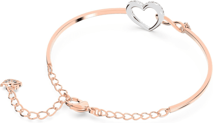 Infinity Heart Jewelry Collection, Necklaces and Bracelets, Rose Gold & Rhodium Tone Finish, Clear Crystals - Image 4