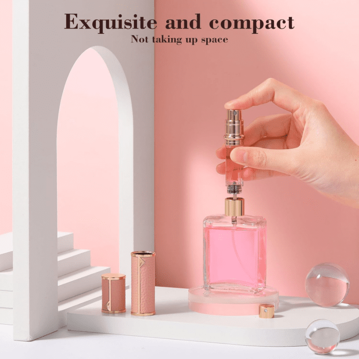 Perfume Travel Refillable Bottle, Tsa Approved 5Ml Perfume Atomizer Bottle, Portable Size Sprayer Bottle Luxurious Pocket Perfume Dispenser Pump Transfer Tool for Women Men Travel Accessories. - Image 5