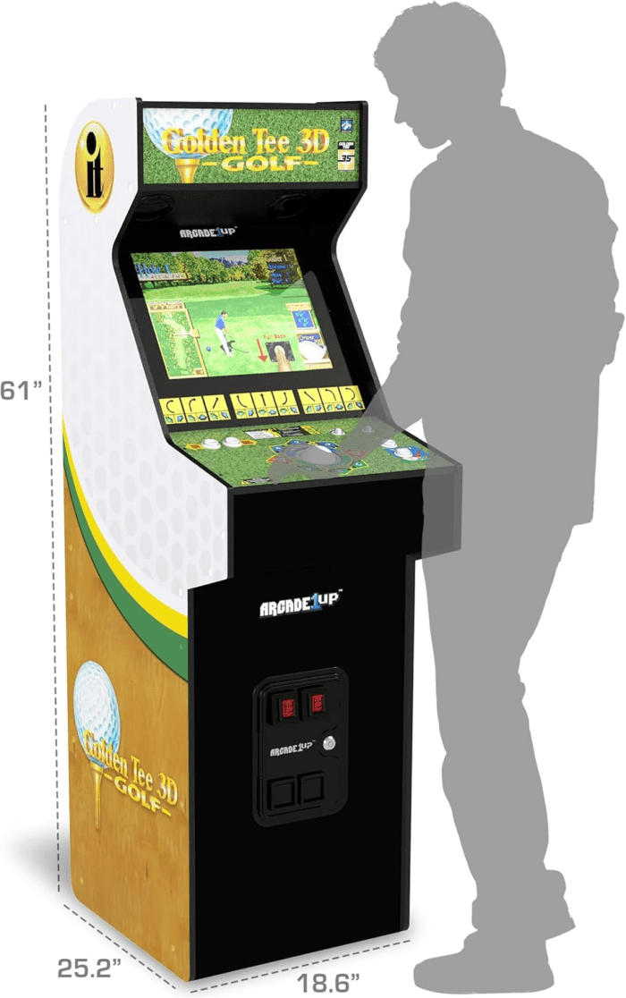 Golden Tee 3D Deluxe Arcade Machine, Built for Your Home, over 5-Foot-Tall Cabinet with 8 Classic Games - Image 8