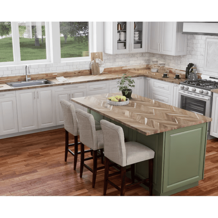 4-Ft X 25-In X 1.5-In Natural Chevron Acacia Butcher Block Countertop - Image 6