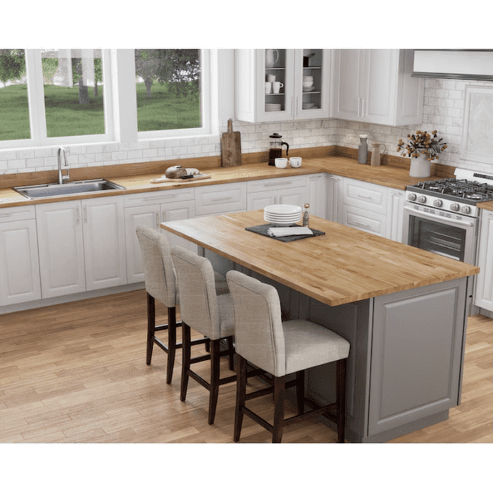 6-Ft X 39-In X 1.5-In Finger-Jointed Natural Hevea Butcher Block Countertop - Image 5