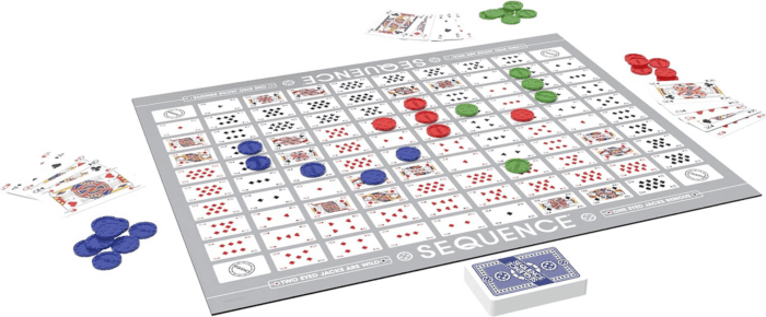 SEQUENCE- Original SEQUENCE Game with Folding Board, Cards and Chips by  ( Packaging May Vary ) White, 10.3" X 8.1" X 2.31" - Image 3