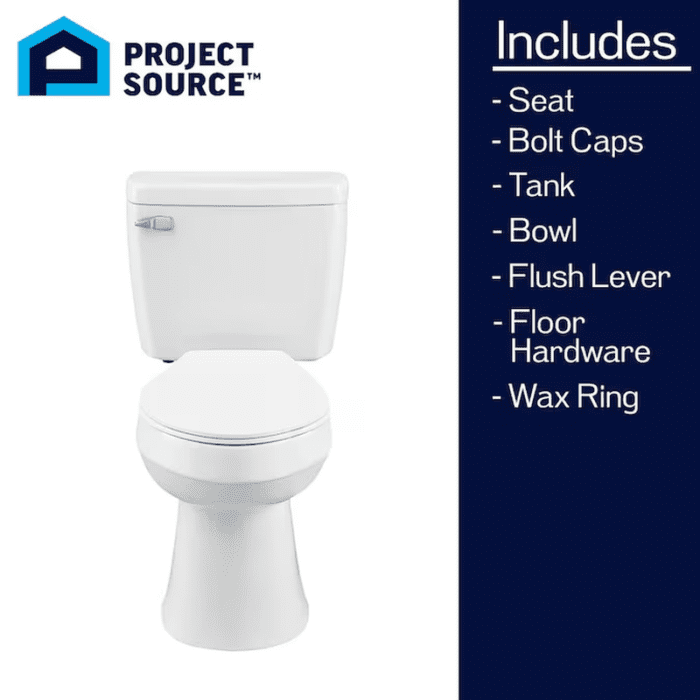 Pro White Elongated Chair Height 2-Piece Toilet 12-In Rough-In Watersense 1.28 GPF - Image 6