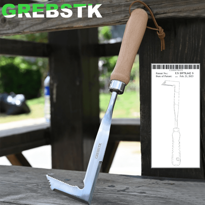 Crack Weeder Crevice Weeding Tool Manual Weeder Beech Handle Lawn Yard Gardening Tool - Image 2