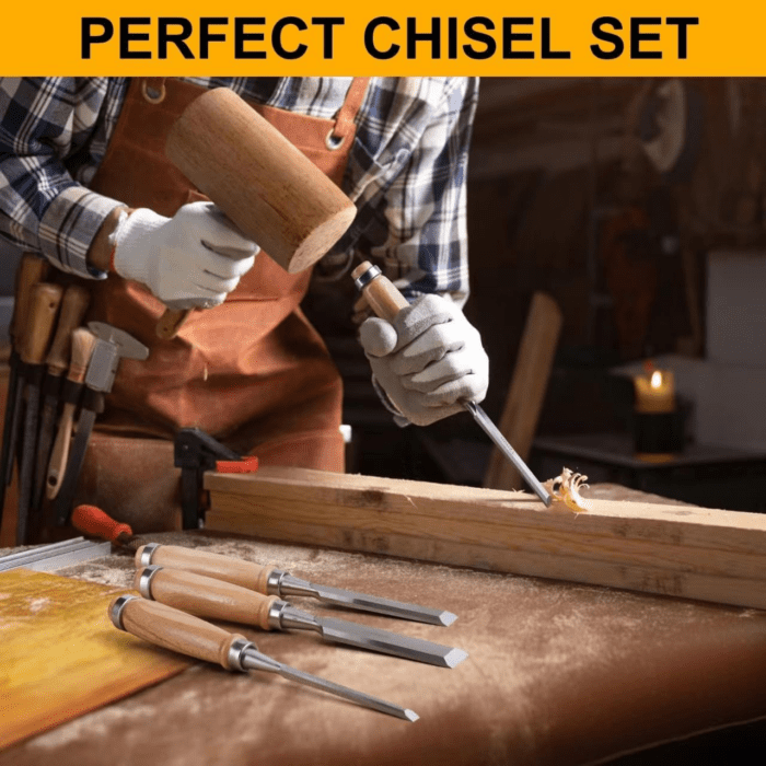 4 Piece Wood Chisel, Chisel, Professional Wood Chisel Sets Woodworking Tools Set,Bevel Edge Chisel Set,Woodwork Chisel. - Image 5