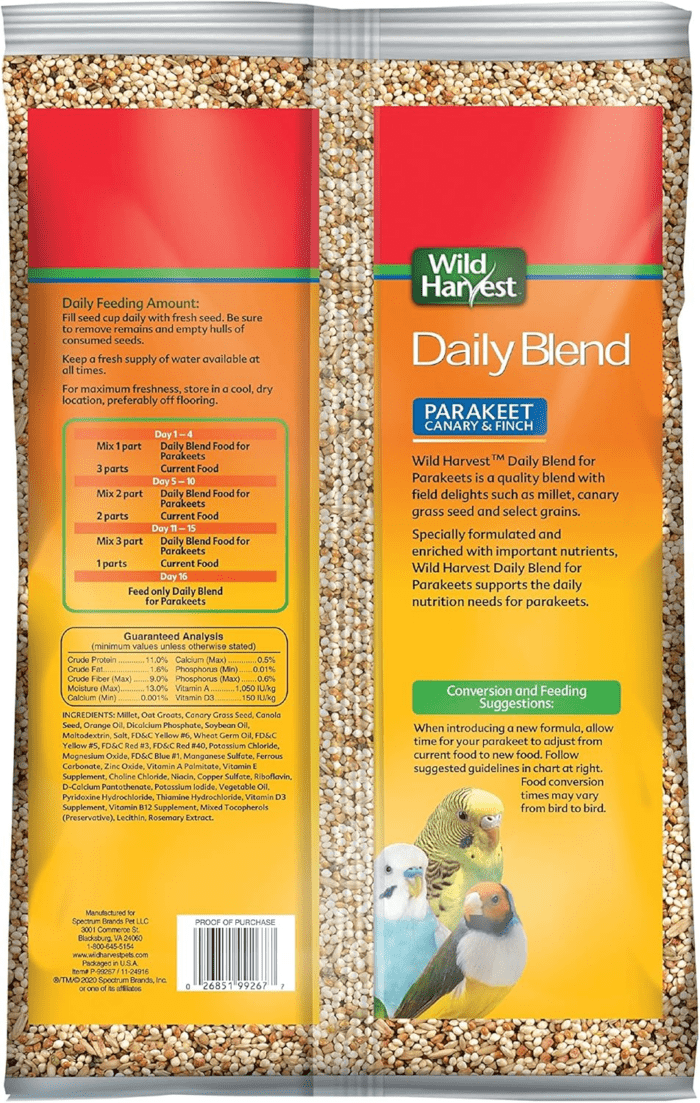 Daily Blend Nutrition Diet for Parakeet, Canary and Finch, Orange Flavored, 10 Pounds - Image 2