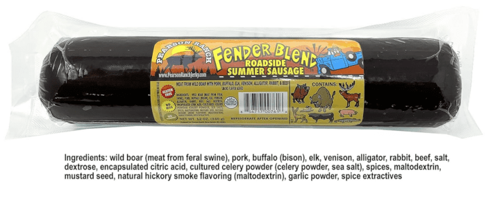 Game Meat Summer Sausage Variety Pack of 5 Elk, Buffalo Wild Boar, & Fender Blend (Rabbit, Alligator, Venison, Elk, Buffalo) Exotic Meat Summer Sausage Pack, Gluten-Free - Image 3