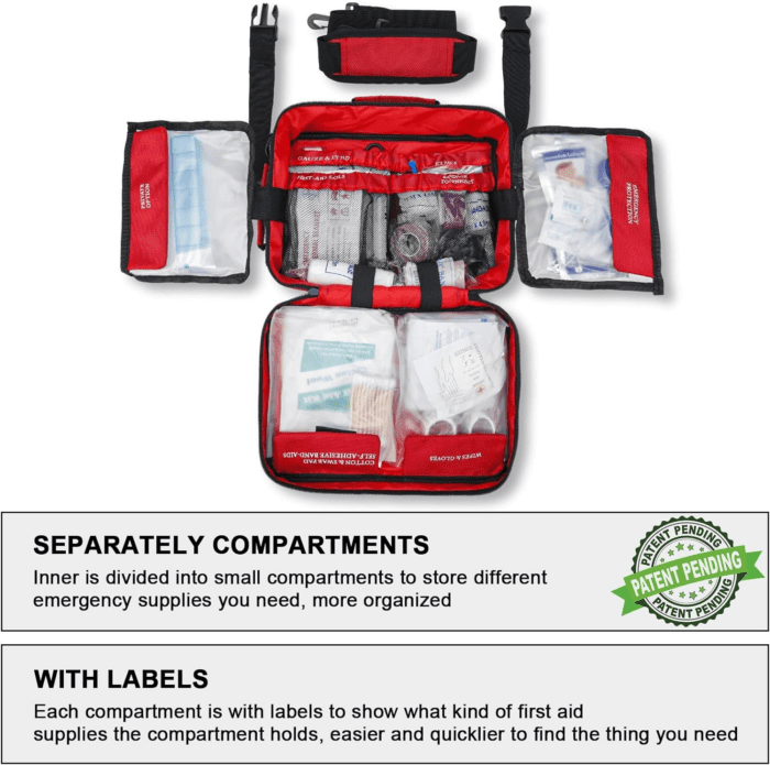 Premium 420 Piece Large First Aid Kit for Home, Car, Travel, Camping, Truck, Hiking, Sports, Office, Vehicle & Outdoor Emergencies - Emergency Medical Kits, Businesses & Home Medical Supplies - Image 3