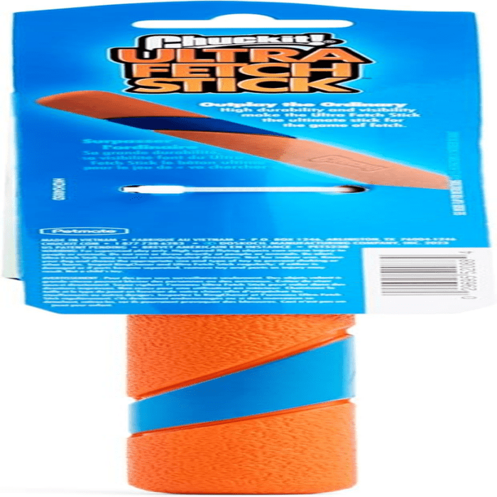 Ultra Fetch Dog Stick for All Breed Sizes - Perfect for Small, Medium, and Large Dogs - Outdoor Fetching and Throwing Pet Toy - Made from Durable Rubber - 12 Inches - Orange and Blue - Image 5