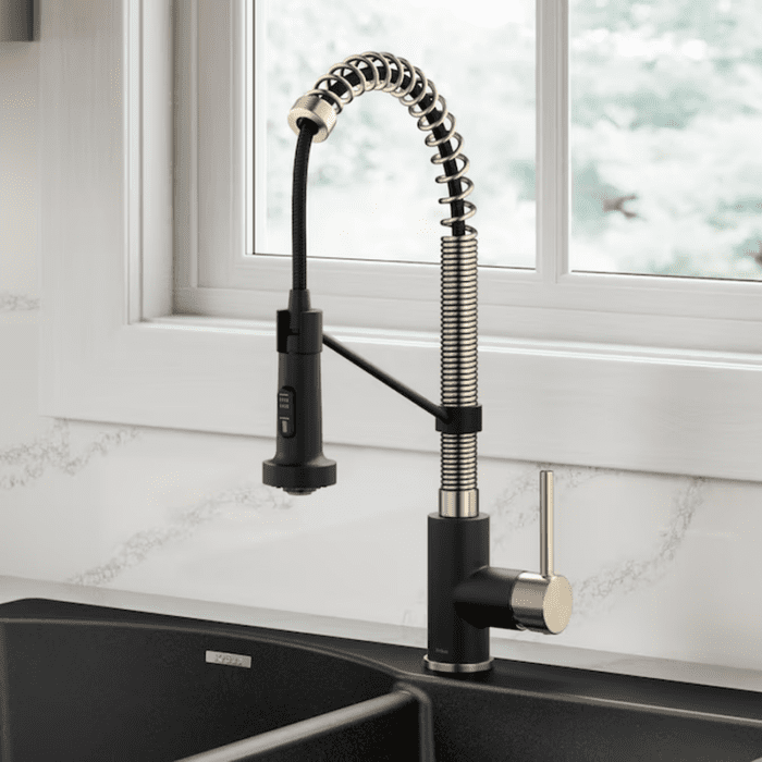 Bolden Spot-Free Stainless Steel Single Handle Pull-Down Kitchen Faucet with Sprayer (Deck Plate Included) - Image 20