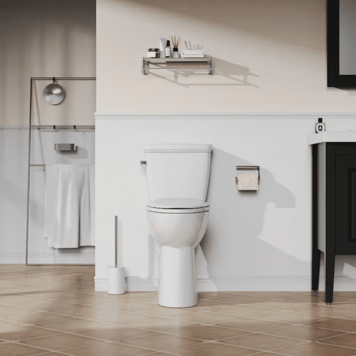 White Elongated Tall Height Soft Close 2-Piece Toilet 12-In Rough-In Watersense 1.28 GPF - Image 2