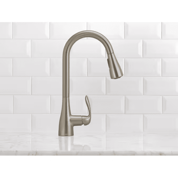 Georgene Spot Resist Stainless Single Handle Pull-Down Kitchen Faucet with Sprayer (Deck Plate Included) - Image 14