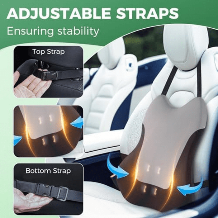 Lumbar Support Pillow for Office Chair Car, Gaming Chair Lower Back Pain Relief Memory Foam Cushion with 3D Soft Cover Enhance Your Driving Comfort Ergonomic Orthopedic Car Back Rest - Image 9