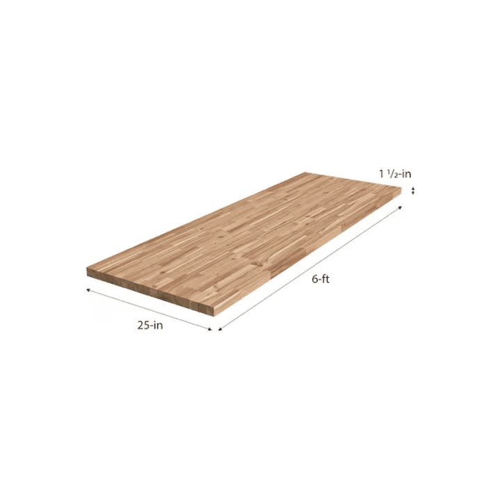 6-Ft X 25-In X 1.5-In Finger-Jointed Natural Acacia Butcher Block Countertop - Image 9