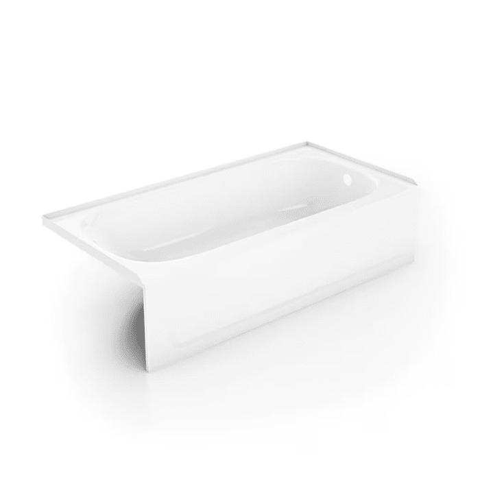 Pro Steel 30-In X 54-In White Porcelain Enameled Steel Alcove Soaking Bathtub (Right Drain)