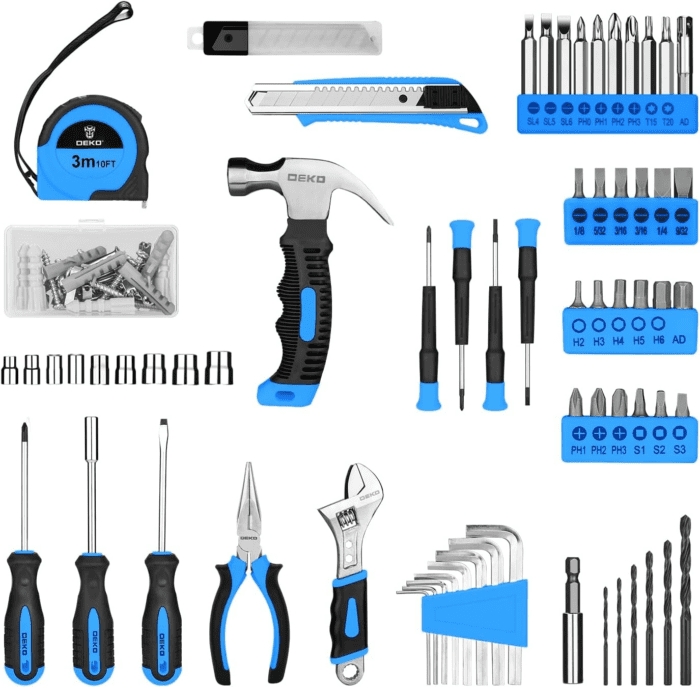 Drill Set: Tool Set with 8V Blue Cordless Drill, Home Tool Kit with Drill, Hand Tool Kits for Women 126 Piece - Image 3