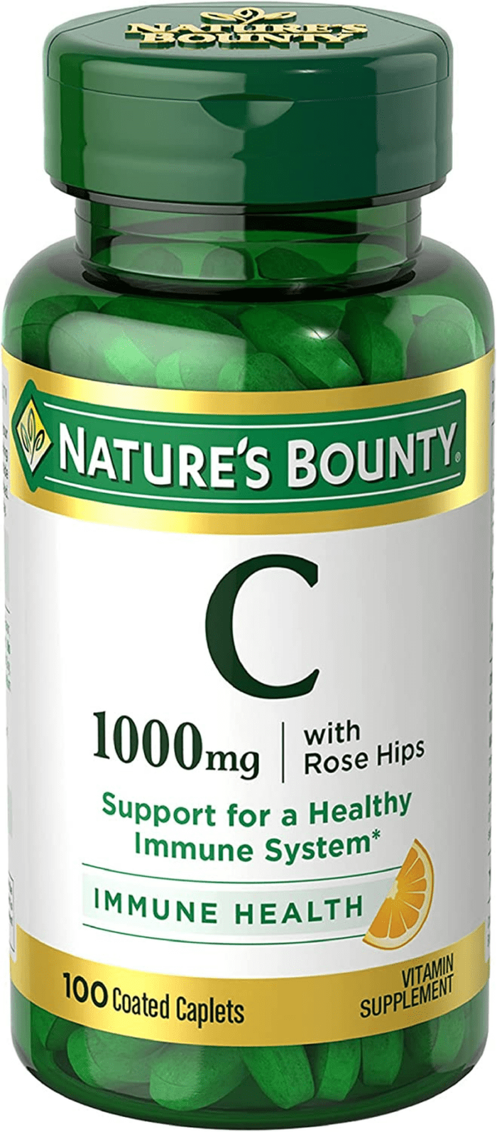 Vitamin C + Rose Hips, Immune Support, 1000Mg, Coated Caplets, 100 Ct