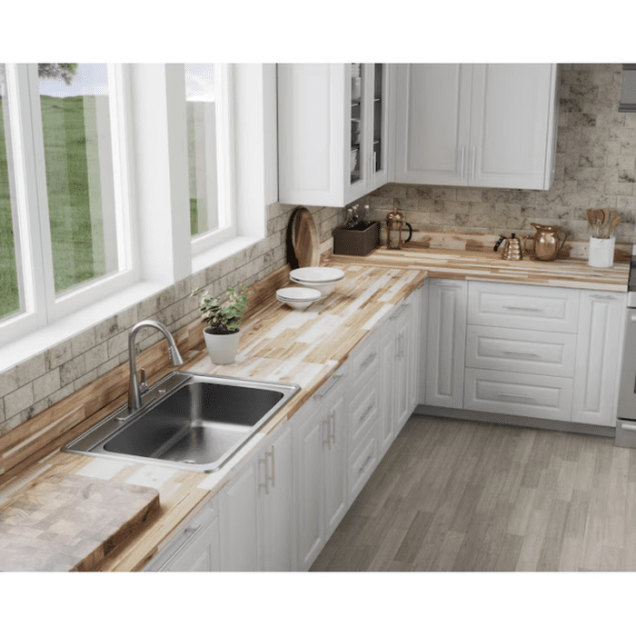 6-Ft X 39-In X 1.5-In Finger-Jointed Natural Acacia Butcher Block Countertop - Image 3