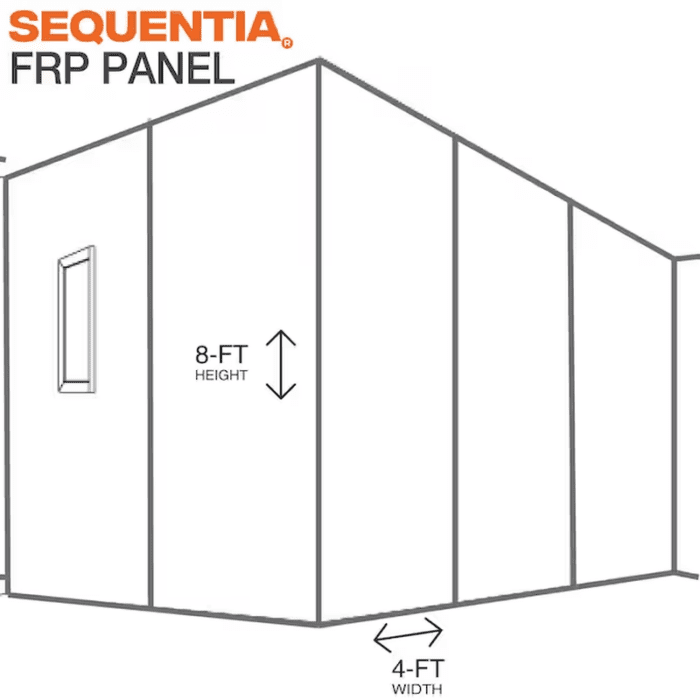 48-In X 96-In Embossed White Fiberglass Reinforced Plastic (Frp) Wall Panel - Image 15