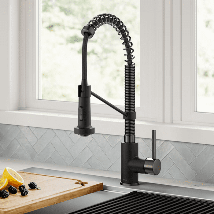 Bolden Spot-Free Stainless Steel Single Handle Pull-Down Kitchen Faucet with Sprayer (Deck Plate Included) - Image 19