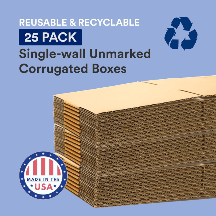 Shipping Boxes Small 12"L X 9"W X 6"H, 25-Pack | Corrugated Cardboard Box for Packing, Moving and Storage - Image 3