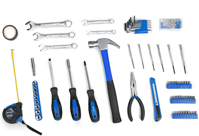 148Piece Tool Set General Household Hand Tool Kit with Plastic Toolbox Storage Case Blue - Image 3