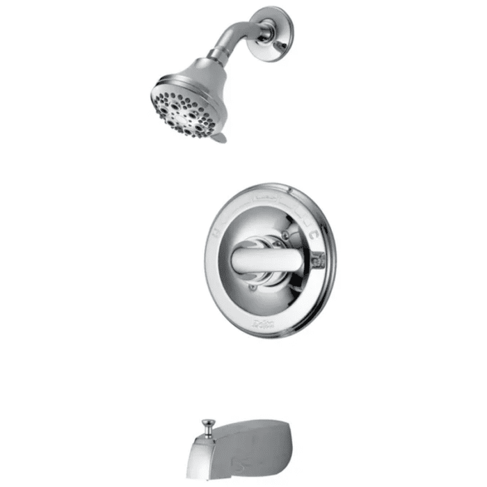 Classic Chrome 1-Handle Multi-Function 5-In round Bathtub and Shower Faucet Valve Included