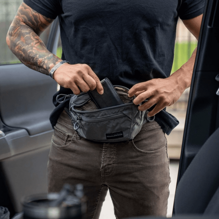 Bando Bag - Tactical Men'S Fanny Pack W/Adjustable Waist Belt, Zippered Pockets, Compact Lightweight Belt Bag, Everyday Hip Pouch for Travel Outdoor Running Hunting, Gray - Image 5