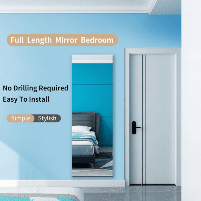 Full Length Mirror for Kids Safety Shatterproof Mirror,Plastic Wall Mirror,Made of Acrylic Plexiglass Mirror,4 Pcs 10"X10",Long Bedroom Door Closet Mirror,Workout for Home Gym Body Mirror - Image 8