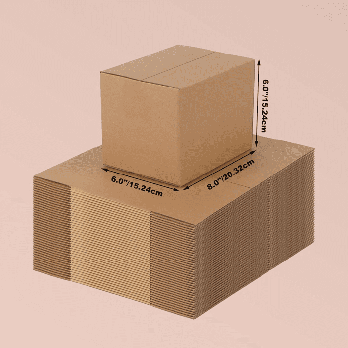 40 Pack 8X6X6 Inches Shipping Boxes Corrugated Cardboard Boxes for Packing, Moving, Mailing, Brown - Image 3