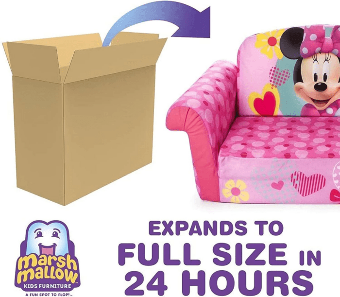 Furniture, Children'S 2 in 1 Flip Open Foam Sofa, Minnie Mouse, by Spin Master - Image 6