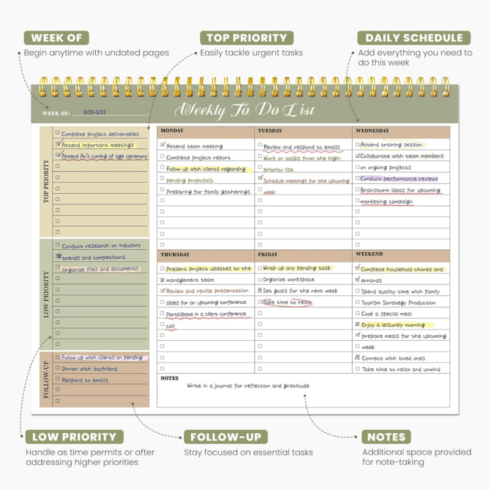 Weekly to Do List Notepad with 52 Undated Sheets（8.5"×11"）- Undated Weekly Planner Notepad for Office Desk Accessories and Supplies - Forest Shades - Image 2
