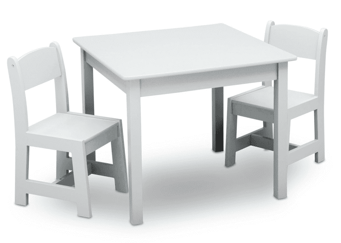 Mysize Kids Wood Table and Chair Set (2 Chairs Included) - Ideal for Arts & Crafts, Snack Time, & More - Greenguard Gold Certified, Bianca White, 3 Piece Set - Image 9