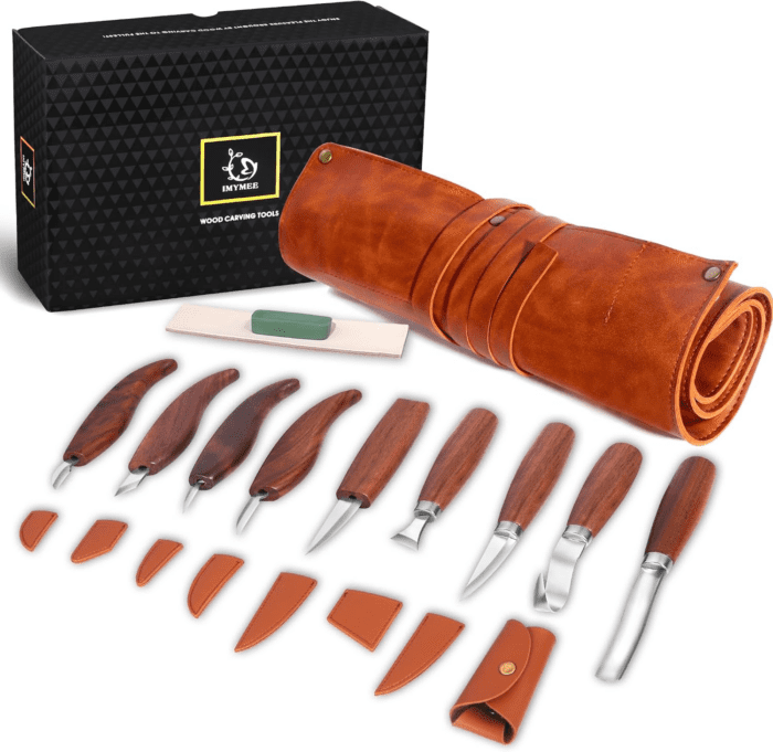 Wood Carving Tools Deluxe-Whittling Knife,Wood Carving Kit,Wood Whittling Kit for Beginners,Spoon Carving Kit,Woodworking Tools Set Large Wood Carving Knife Set